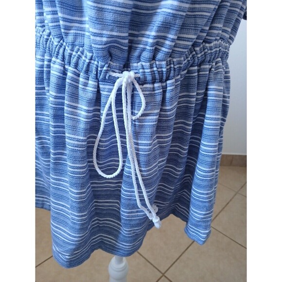 LANE BRYANT Off Shoulder Convertible Blouse Peplum‎ Top Striped Blue Plus 18/20 - Picture 8 of 14